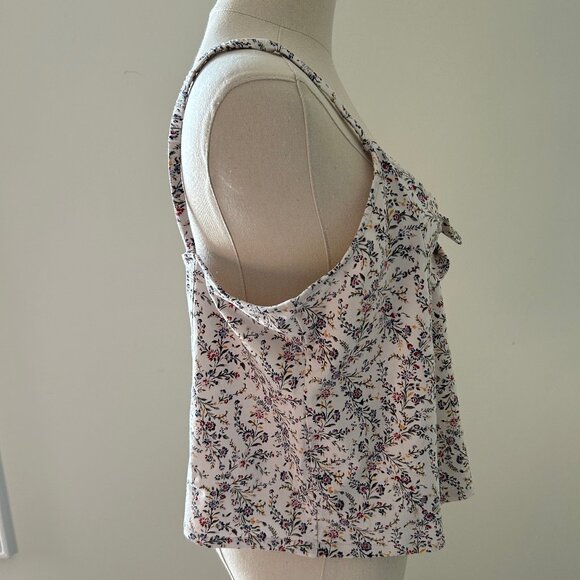EUC American Eagle XXL Tie-Front Tank Top with Delicate Floral Pattern - Picture 4 of 13